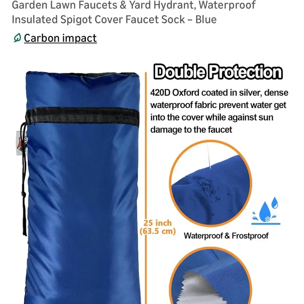 Waterproof Blue Faucet Cover Sock - Picture 2 of 6